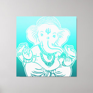 3FT x 3FT GANESH WAND-GRAFISCHE KUNST Leinwanddruck