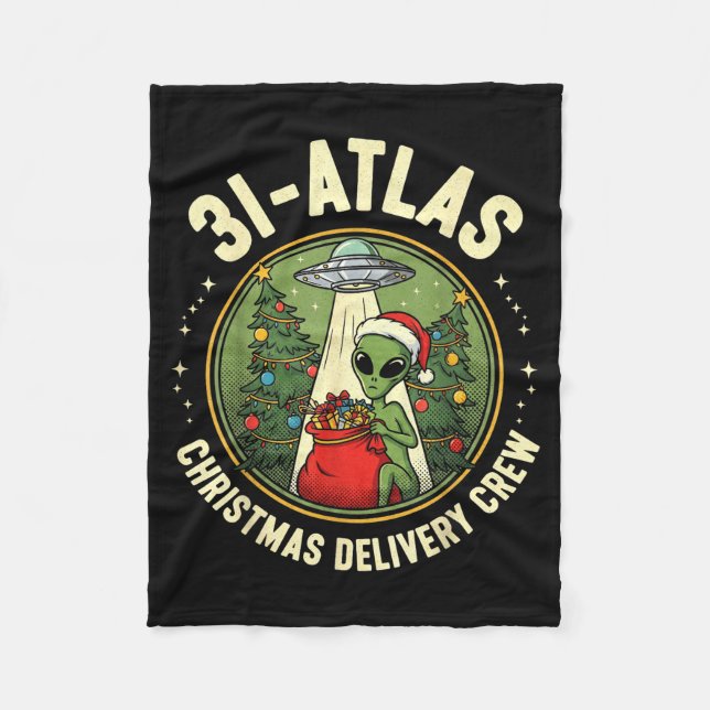 3i_atlas Christmas Delivery Crew Alien Santa Space Fleecedecke (Vorderseite)
