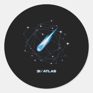 3i Atlas Interstellar Comet 2025 Weltraum Astronom Runder Aufkleber