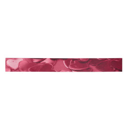 3in saffron ribbon, pink heart confetti print satinband