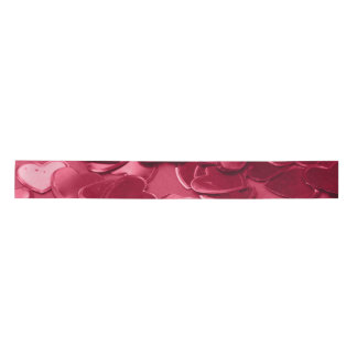 3in satin ribbon, pink heart confetti print satinband