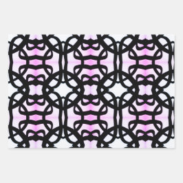 3pc Eclectic Print Wrapping Paper Geschenkpapier Set