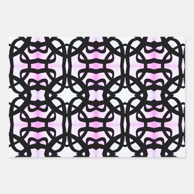 3pc Eclectic Print Wrapping Paper Geschenkpapier Set (Vorderseite)