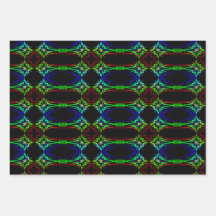3pc Psychedelic Star Wrapping Paper