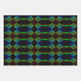 3pc Psychedelic Star Wrapping Paper Geschenkpapier Set