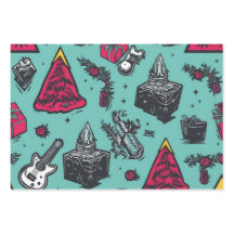 3pc. Rockin's Skull Wrapping Paper