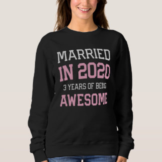 3rd Anniversary for Women Married In 2020 Couples  Sweatshirt