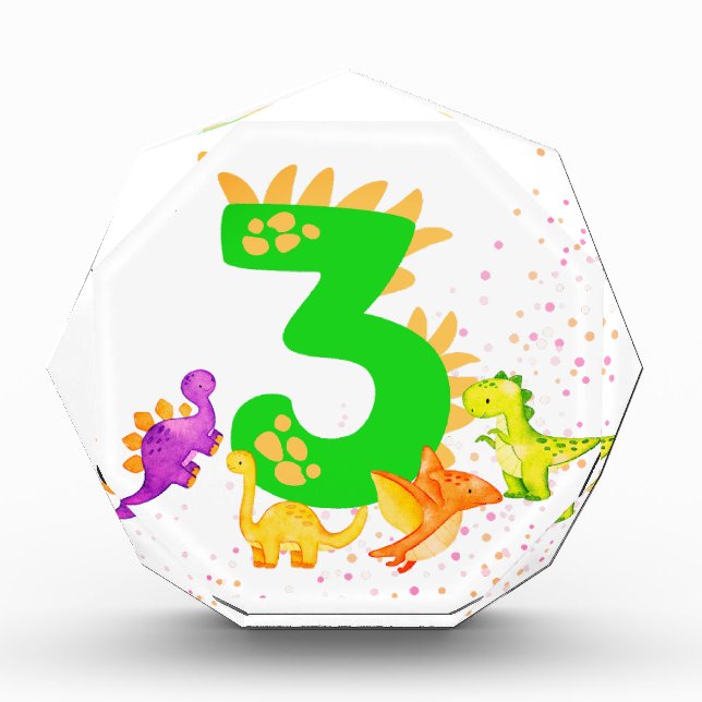 3rd Birthday. Dinosaur Design. My third birthday.  Fotoblock (Vorderseite)