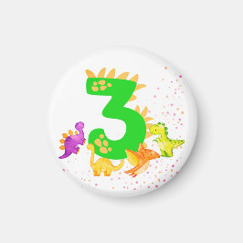 3rd Birthday. Dinosaur Design. My third birthday.  Magnet
