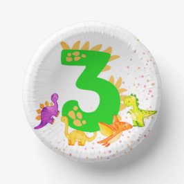 3rd Birthday. Dinosaur Design. My third birthday.  Pappteller