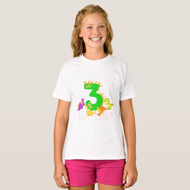 3rd Birthday. Dinosaur Design. My third birthday.  T-Shirt (Vorne ganz)