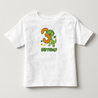 3rd birthday dinosaur kleinkind t-shirt