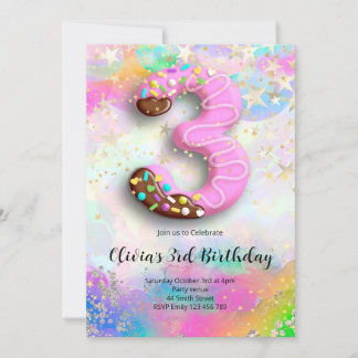 3rd Birthday Girls Invitation Einladung