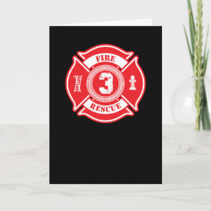 3rd Fire Birthday Gift Firefighter 3 Year Old Boy Karte