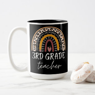 3rd grad teacher back to school leopard rainbow zweifarbige tasse