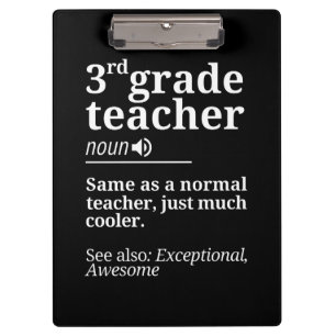 3rd Grad Teacher Funny Third Grade Teachers Ohrfei Klemmbrett