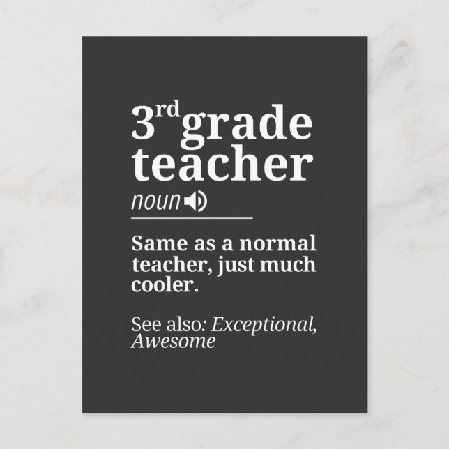 3rd Grad Teacher Funny Third Grade Teachers Ohrfei Postkarte (Vorderseite)