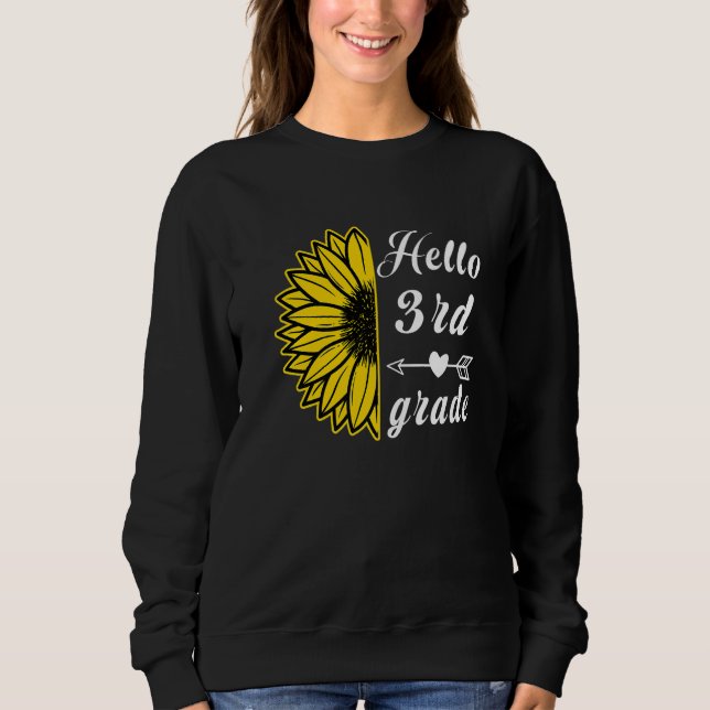 3rd Grade Back to School Boys Girls Kids Sunflower Sweatshirt (Vorderseite)