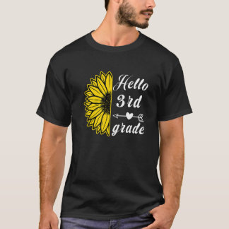 3rd Grade Back to School Boys Girls Kids Sunflower T-Shirt