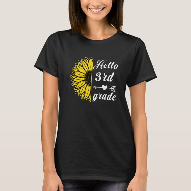 3rd Grade Back to School Boys Girls Kids Sunflower T-Shirt (Vorderseite)