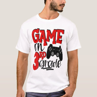 3Rd Grade Gamer Video Games 1St Day School Red T-Shirt