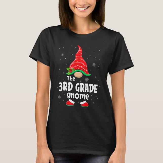 3rd Grade Gnome Matching Family Group Christmas Pa T-Shirt (Vorderseite)
