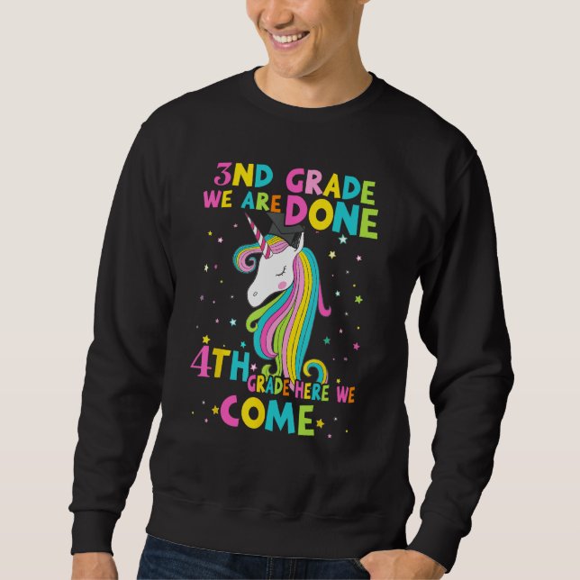 3RD GRADE Graduation Magical Unicorn 4TH GRADE Her Sweatshirt (Vorderseite)