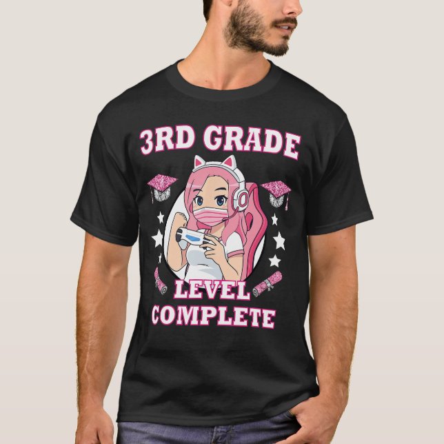 3rd grade level complete funny gaming graduation a T-Shirt (Vorderseite)