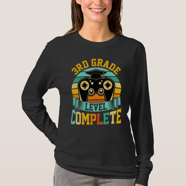 3rd Grade Level Complete  Video Gaming Gamer Gradu T-Shirt (Vorderseite)