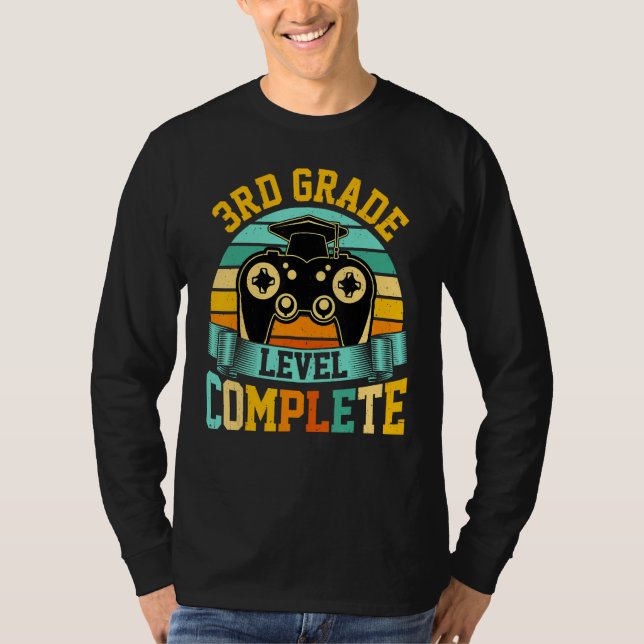 3rd Grade Level Complete  Video Gaming Gamer Gradu T-Shirt (Vorderseite)