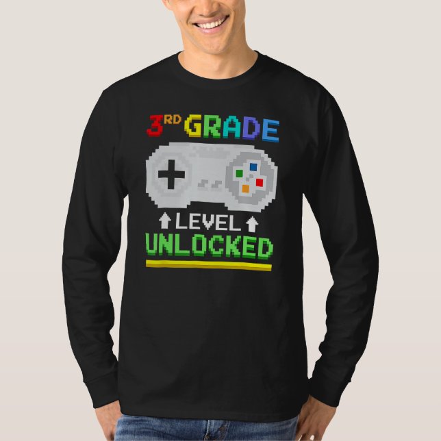 3rd Grade Level Unlocked Back To School Gamer Boys T-Shirt (Vorderseite)