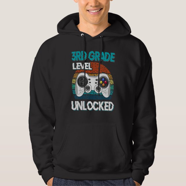 3rd Grade Level Unlocked Gamer Boys Kids Back To S Hoodie (Vorderseite)