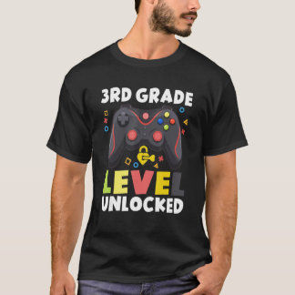 3rd Grade Level Unlocked Video Game Back To School T-Shirt