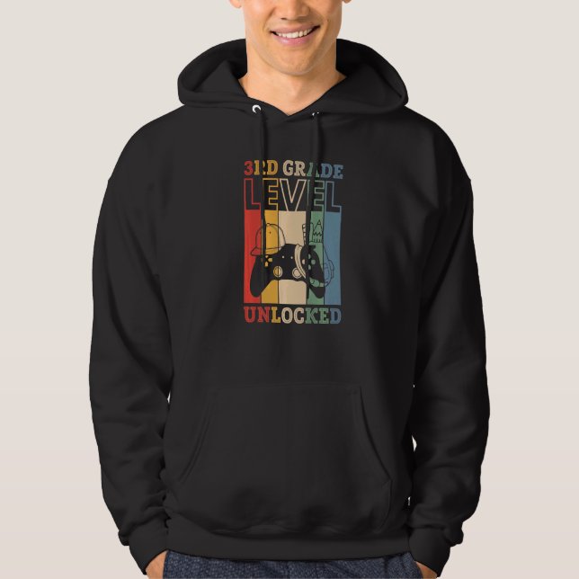 3rd Grade Level Unlocked VideoGame Back to School  Hoodie (Vorderseite)