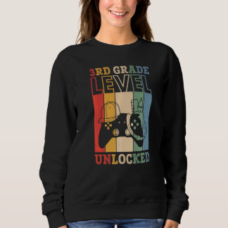 3rd Grade Level Unlocked VideoGame Back to School Sweatshirt