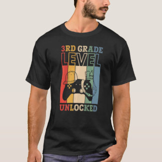 3rd Grade Level Unlocked VideoGame Back to School T-Shirt