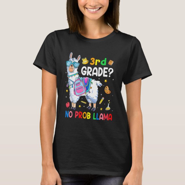 3rd Grade No Prob Llama  Back To School Outfit T-Shirt (Vorderseite)