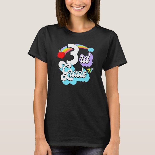 3rd Grade Rainbow Back To School Third Grade Teach T-Shirt (Vorderseite)