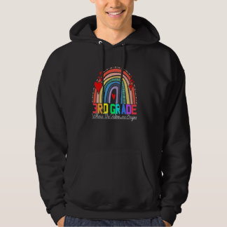 3rd grade rainbow leopard teacher team third grade hoodie