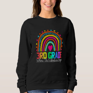 3rd grade rainbow leopard teacher team third grade sweatshirt
