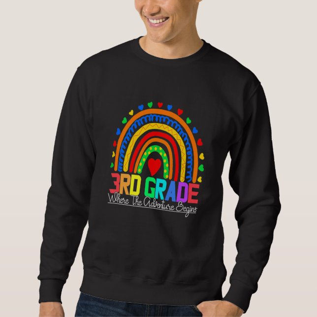 3rd grade rainbow leopard teacher team third grade sweatshirt (Vorderseite)