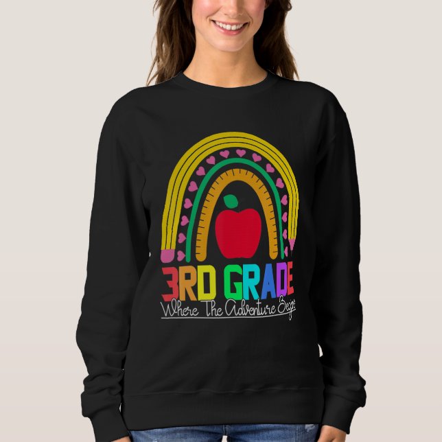 3rd grade rainbow leopard teacher team third grade sweatshirt (Vorderseite)