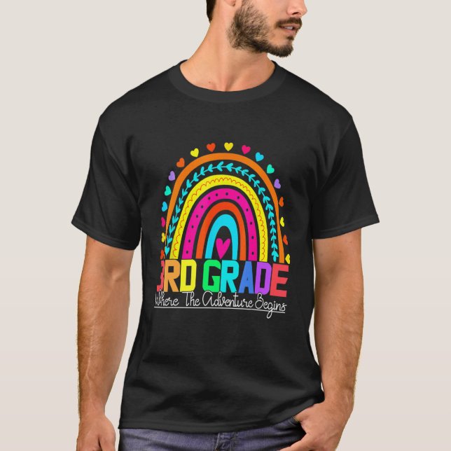 3rd grade rainbow leopard teacher team third grade T-Shirt (Vorderseite)