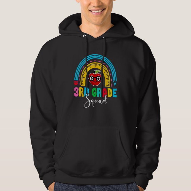 3rd Grade Squad Back To School Rainbow Teachers Th Hoodie (Vorderseite)