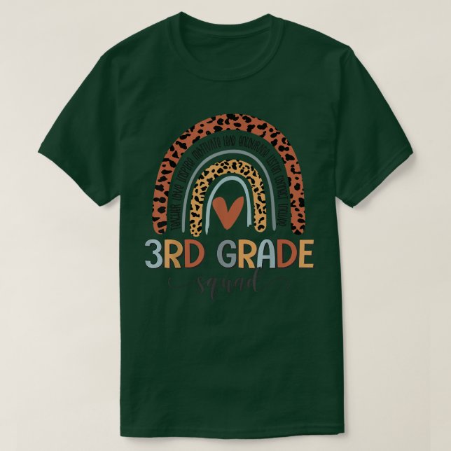 3rd Grade Squad Boho Rainbow Back To School T-Shir T-Shirt (Design vorne)