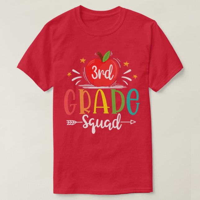 3rd Grade Squad Funny Back To School Teachers Stud T-Shirt (Design vorne)
