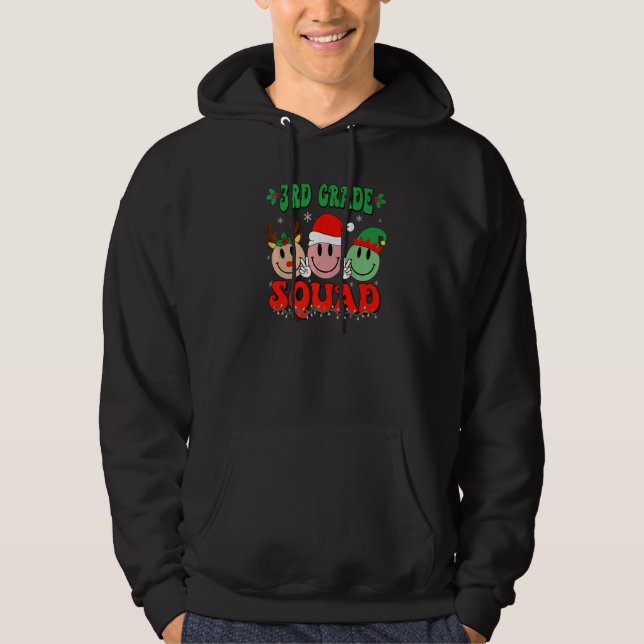 3rd Grade Squad Retro Groovy Christmas Teacher Lif Hoodie (Vorderseite)