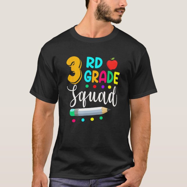 3rd Grade Squad  Teacher Student Team Back To Scho T-Shirt (Vorderseite)