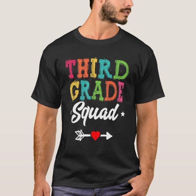 3rd Grade Squad Third Teacher Student Team Back To T-Shirt (Vorderseite)