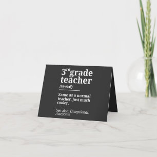 3rd Grade Teacher Funny Third Grade Teachers Gifts Karte